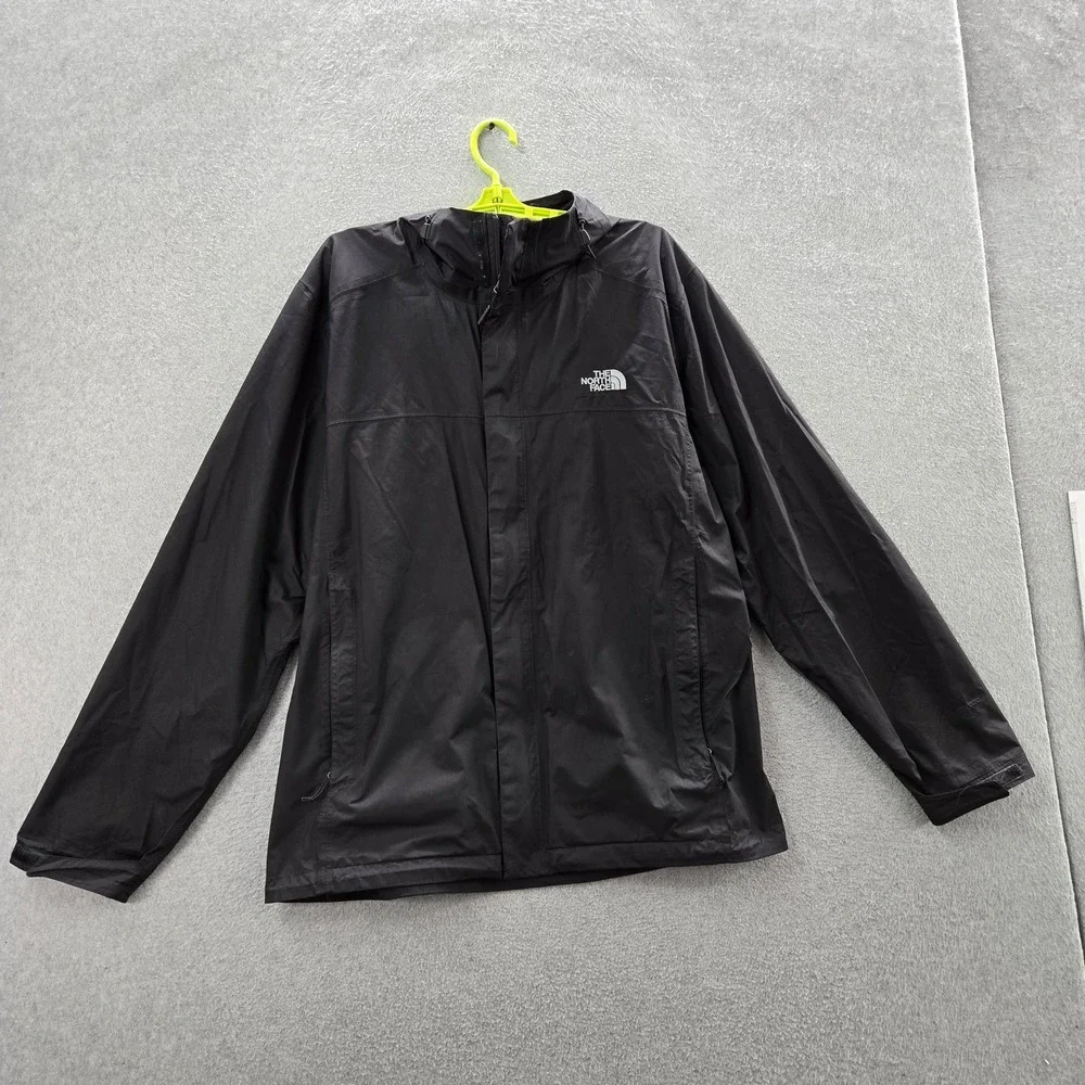 The North Face Men Jacket XL Black Embroidered Activewear Zipper READ